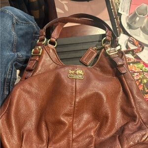 Coach Rich Brown Leather Shoulder Bag